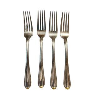 Gorham Silver Golden Melon Bud Stainless Gold Accent Dinner Forks Set Of 4 Disco